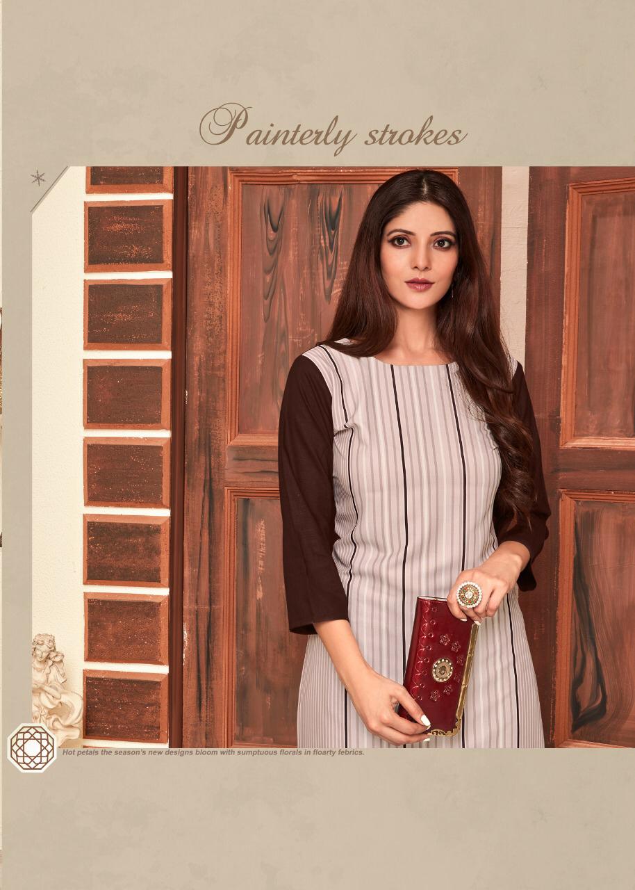 12 Angel Presents Heritage Vol 8 Rayon Digital Print Casual Wear Kurti With Plazzo Set