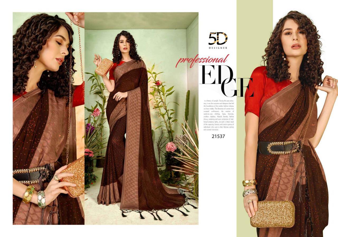Amber Vol 3 By 5d Designer Crape Georgette With Jacquard Border Casual Wear Saree