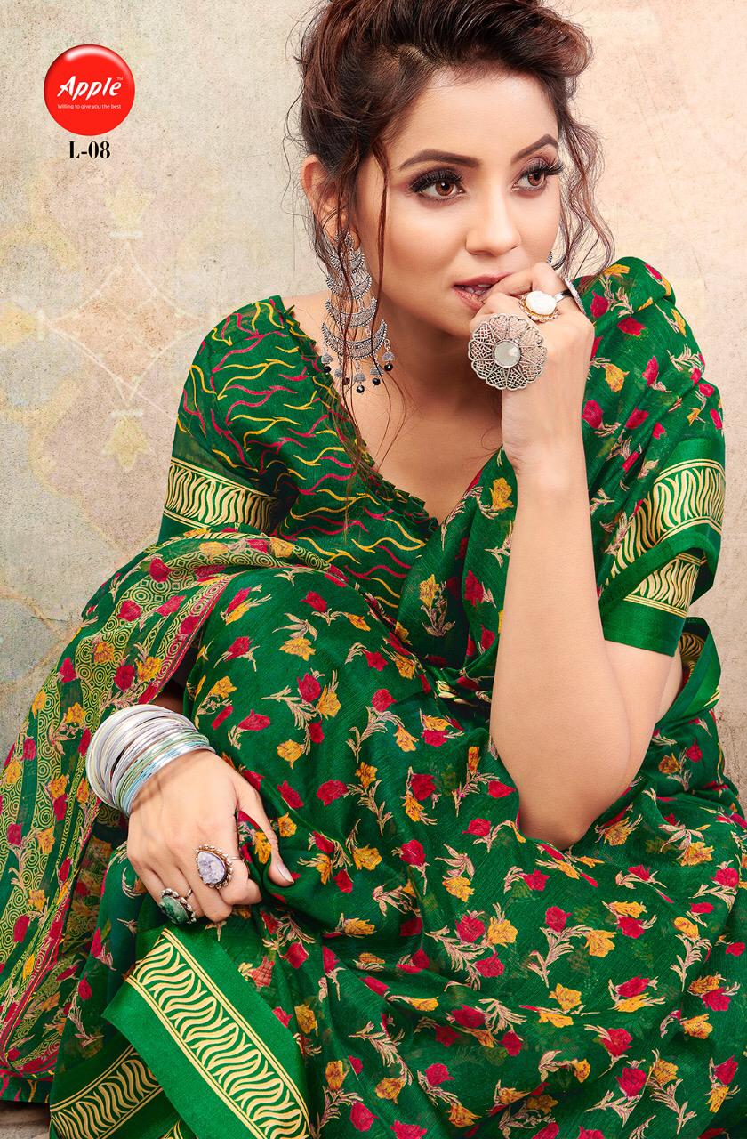 Apple Saree Launching Liva Linen Satin Casual Wear Saree At Wholesale Price In Surat Market