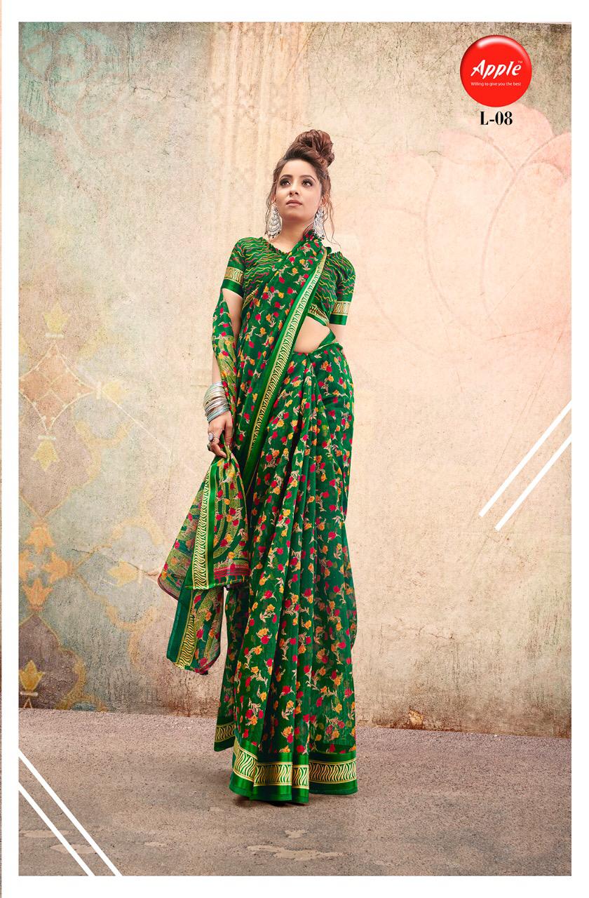 Apple Saree Launching Liva Linen Satin Casual Wear Saree At Wholesale Price In Surat Market