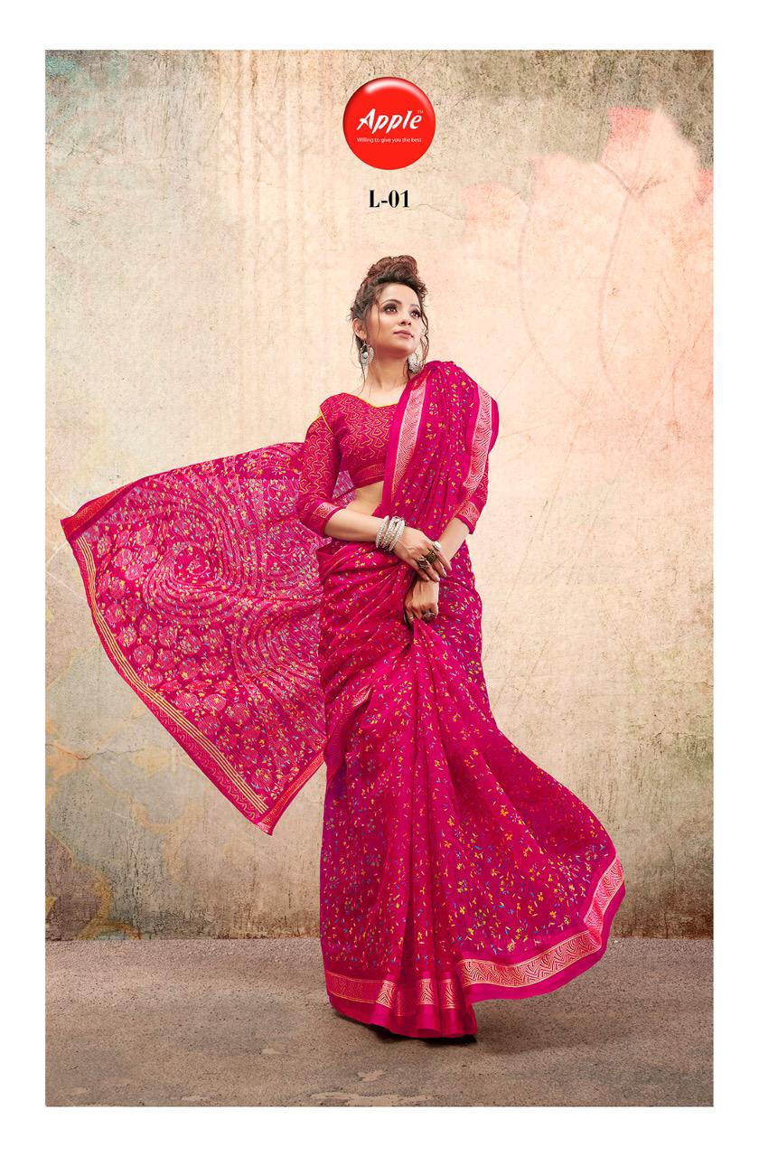 Apple Saree Launching Liva Linen Satin Casual Wear Saree At Wholesale Price In Surat Market