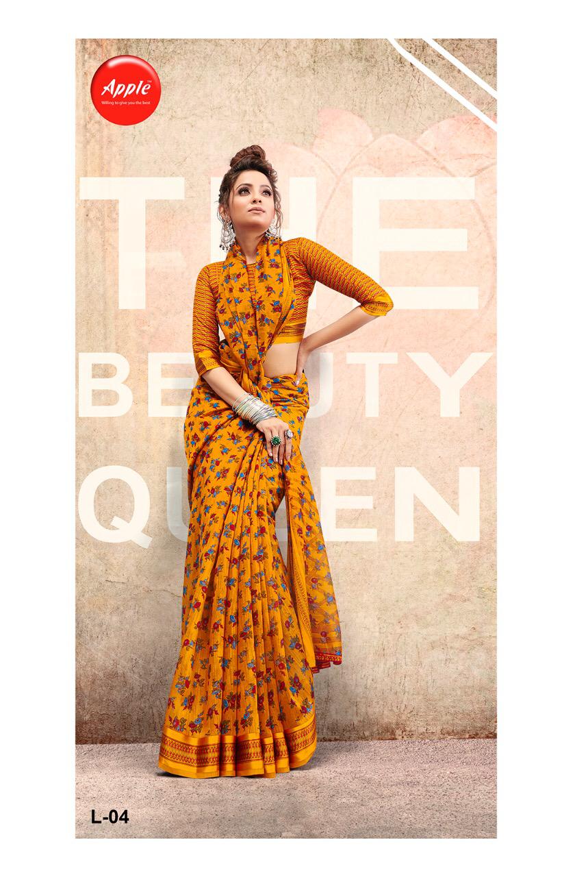 Apple Saree Launching Liva Linen Satin Casual Wear Saree At Wholesale Price In Surat Market