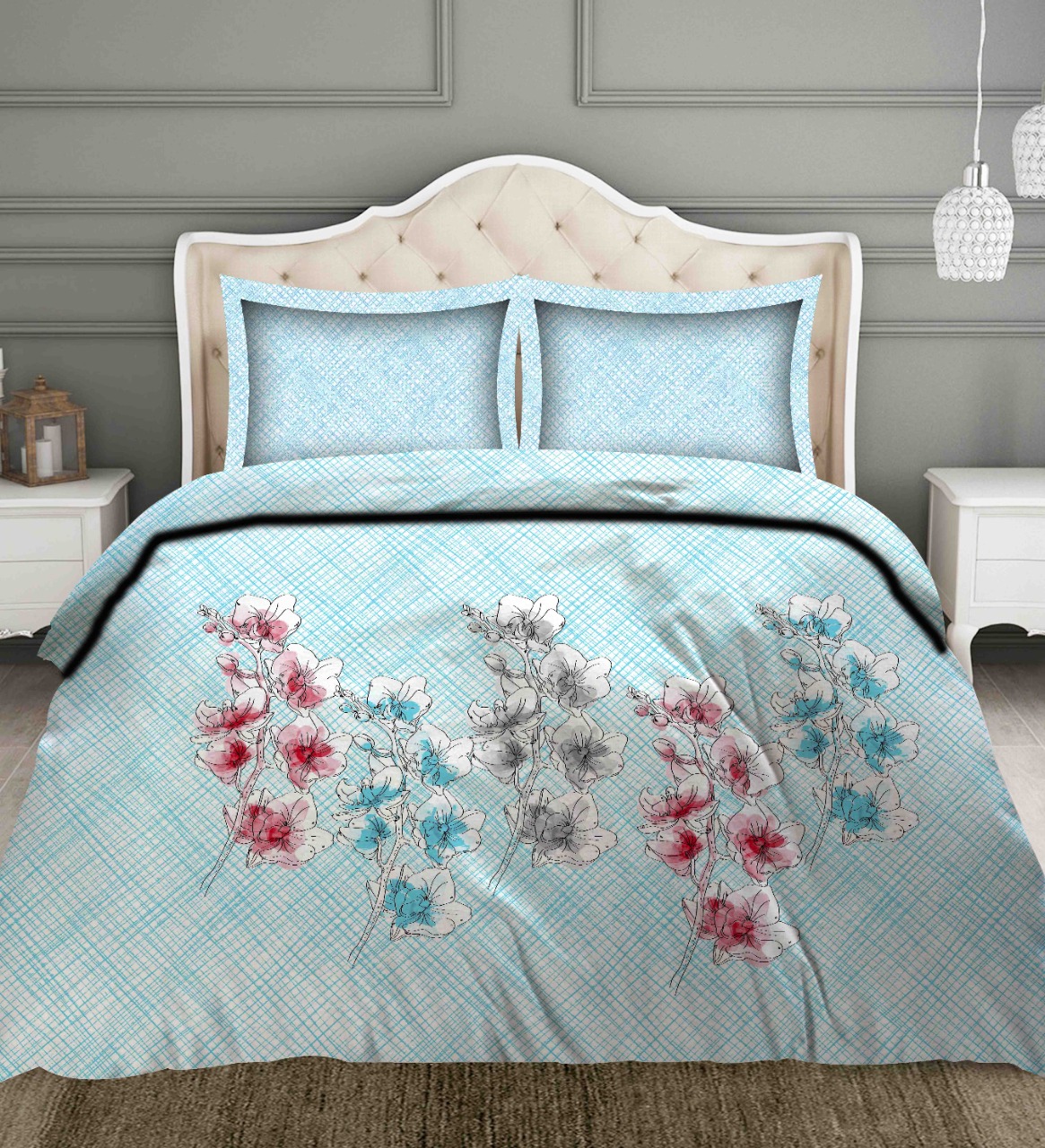 K4u Presents Cruze King Size Cotton Attractive Design Bedsheet With Matching Pillow Covers