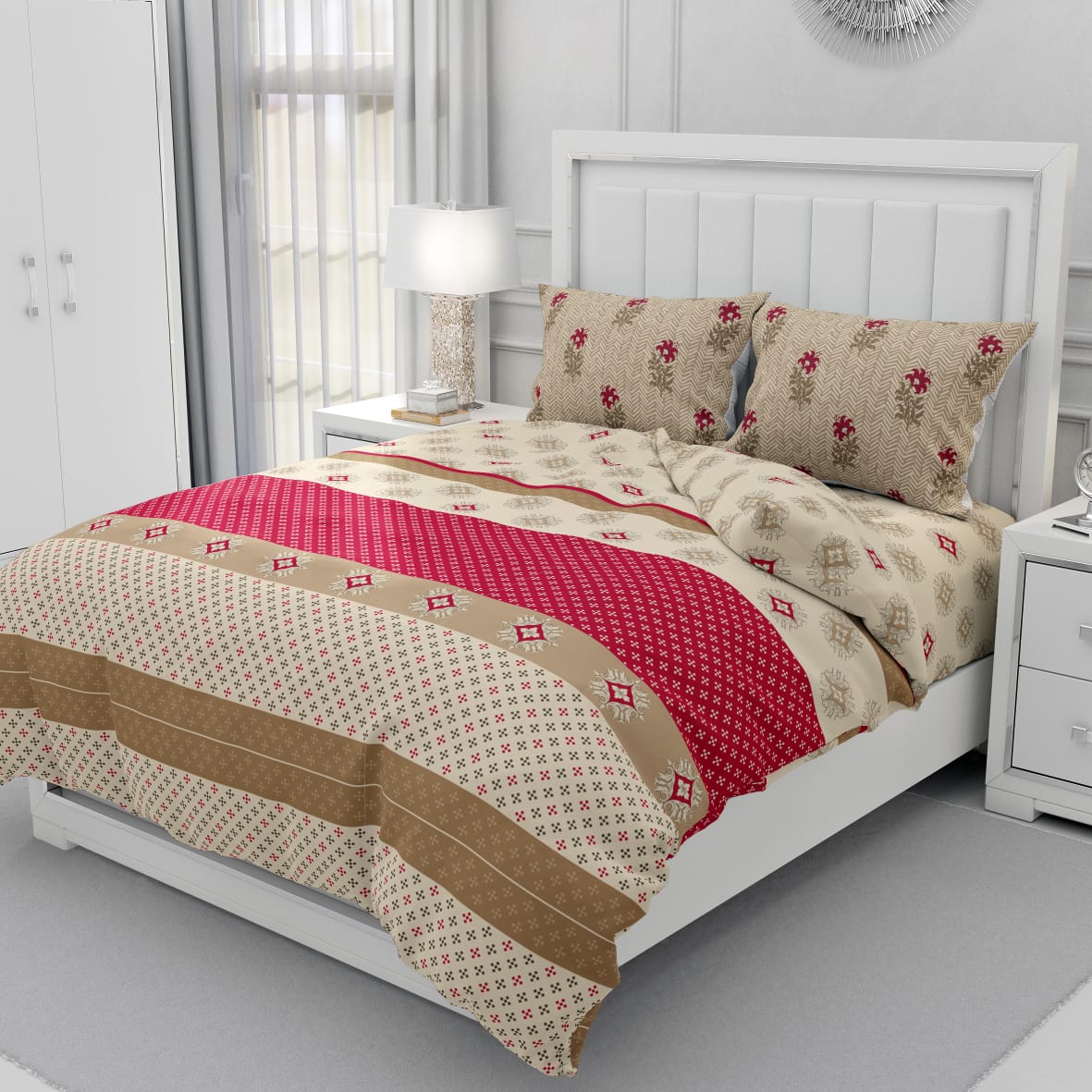 K4u Presents Hawaii Part 2 Pure Cotton King Size Bedsheet With Matching Pillow Covers