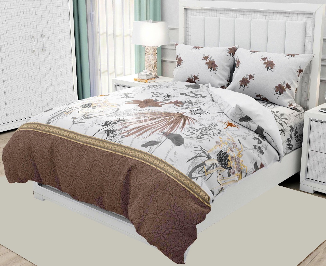 K4u Presents Hawaii Part 2 Pure Cotton King Size Bedsheet With Matching Pillow Covers