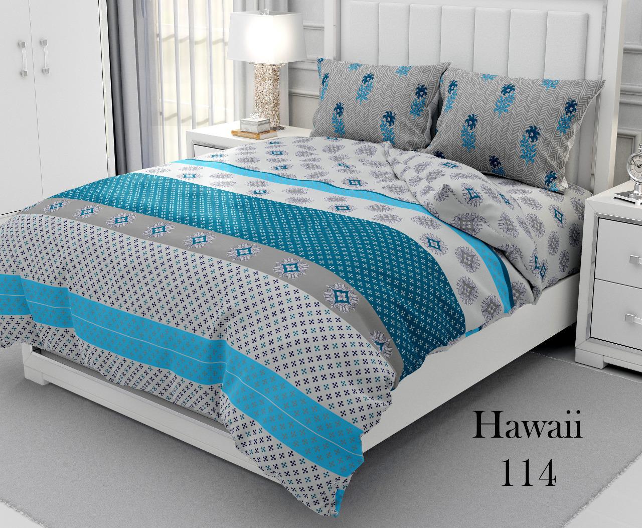 K4u Presents Hawaii Part 2 Pure Cotton King Size Bedsheet With Matching Pillow Covers