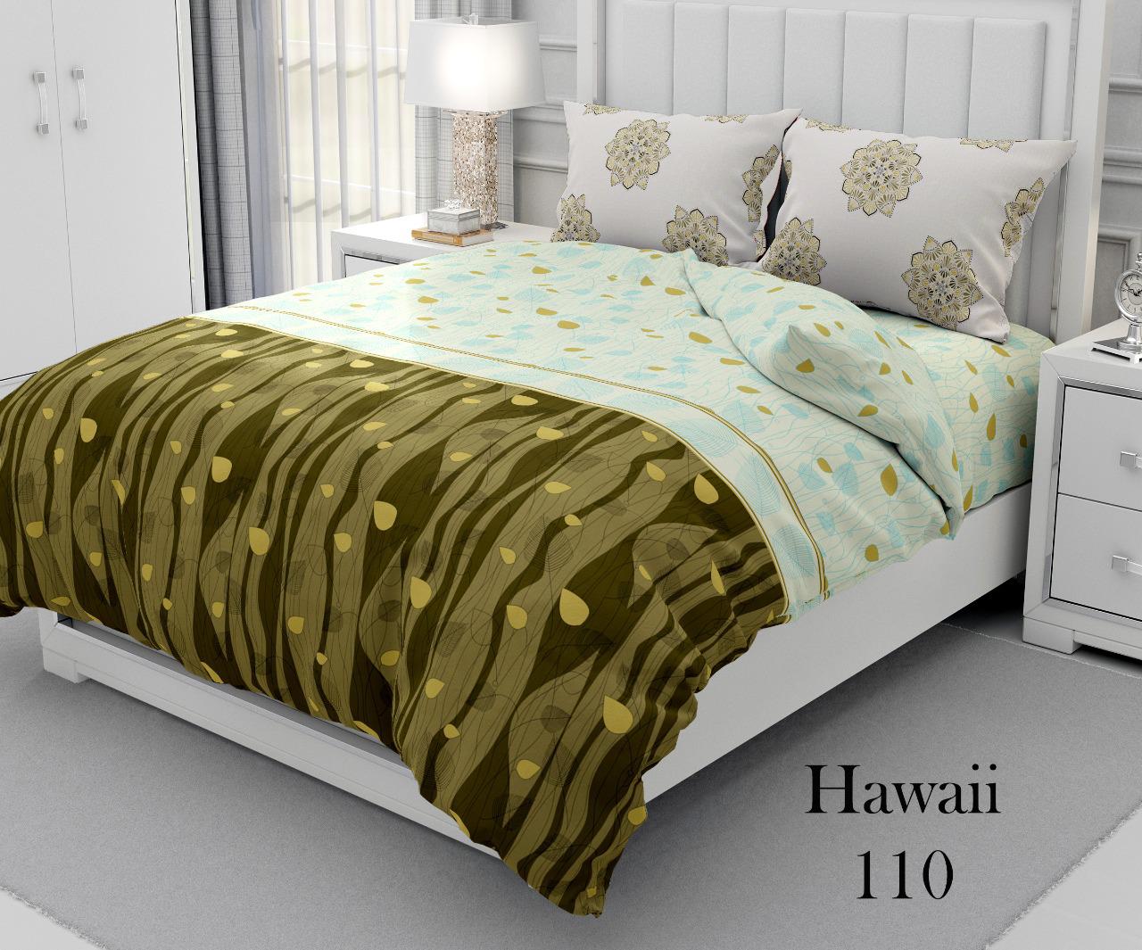 K4u Presents Hawaii Part 2 Pure Cotton King Size Bedsheet With Matching Pillow Covers
