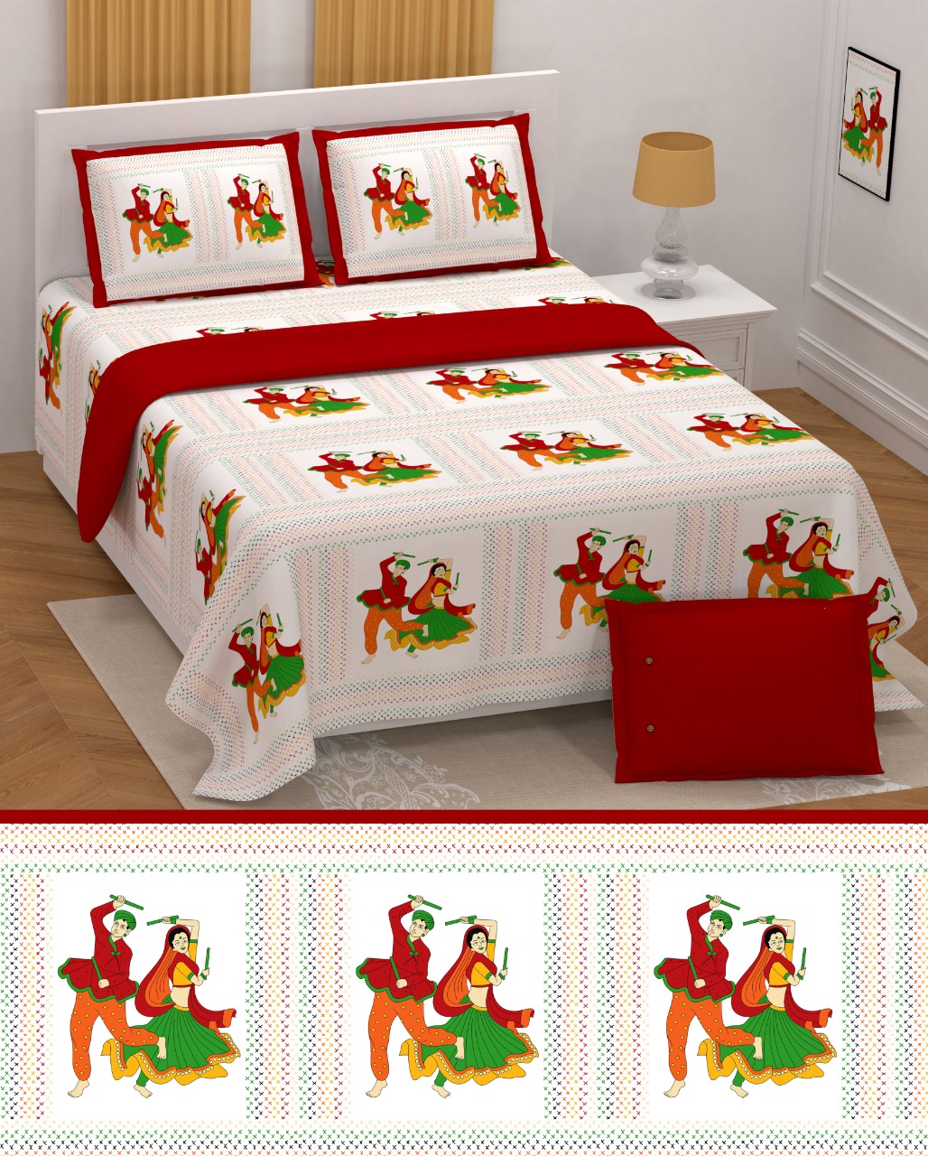 K4u Presents Jumboo King Size Cotton Exclusive Designer Bedsheet With Matching Pillow Cover