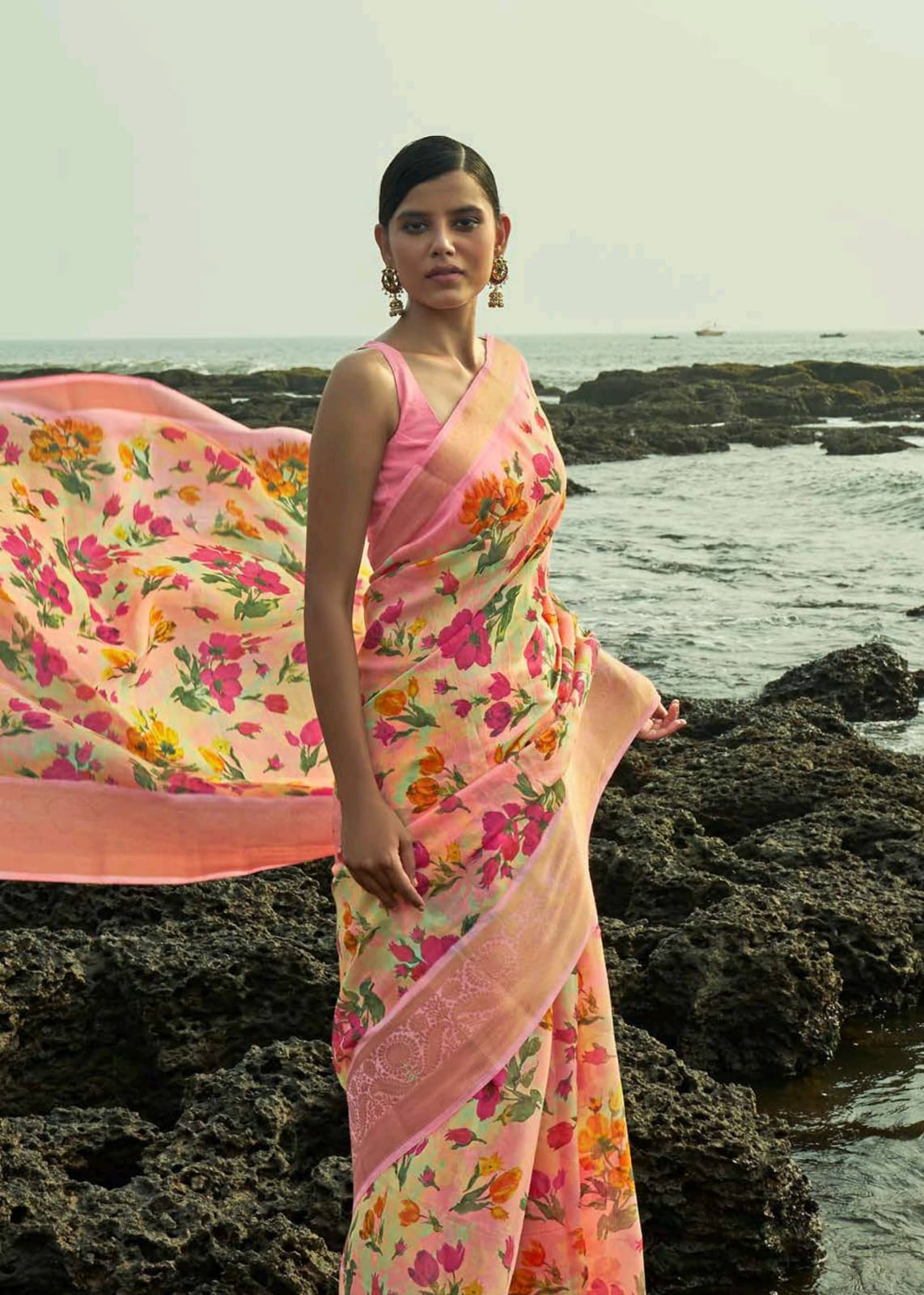 Kadambari Linen Vol 5 By Shangrila Digital Print Linen Saree Catalogs Seller