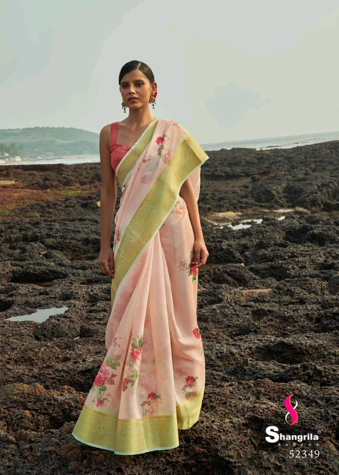 Kadambari Linen Vol 5 By Shangrila Digital Print Linen Saree Catalogs Seller