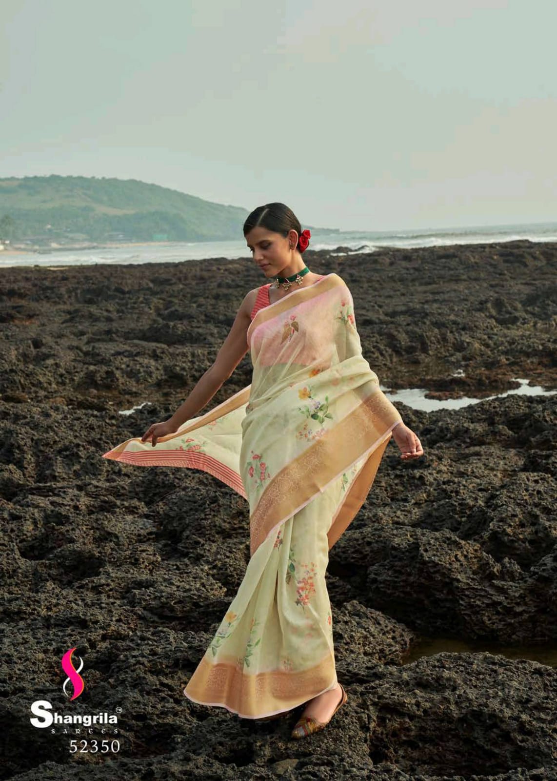 Kadambari Linen Vol 5 By Shangrila Digital Print Linen Saree Catalogs Seller