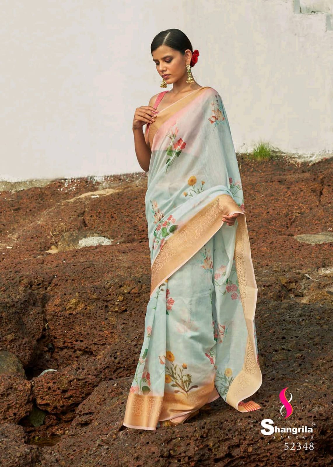 Kadambari Linen Vol 5 By Shangrila Digital Print Linen Saree Catalogs Seller