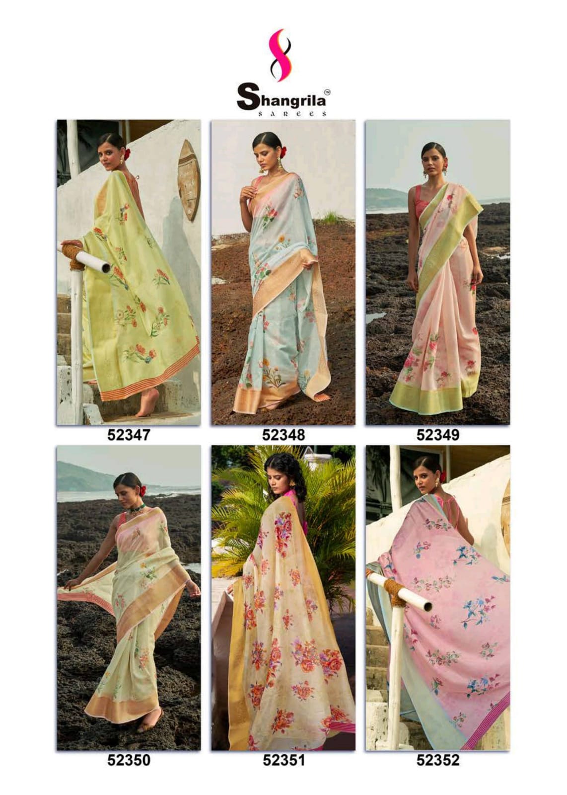 Kadambari Linen Vol 5 By Shangrila Digital Print Linen Saree Catalogs Seller