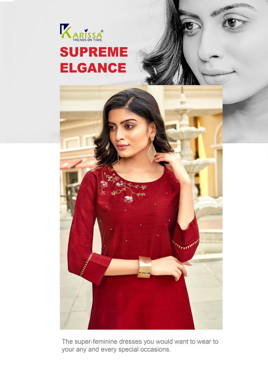 Karissa Presents Riwaaz Silk Slub Confortable To Wear Casual Kurti For Girls Collections