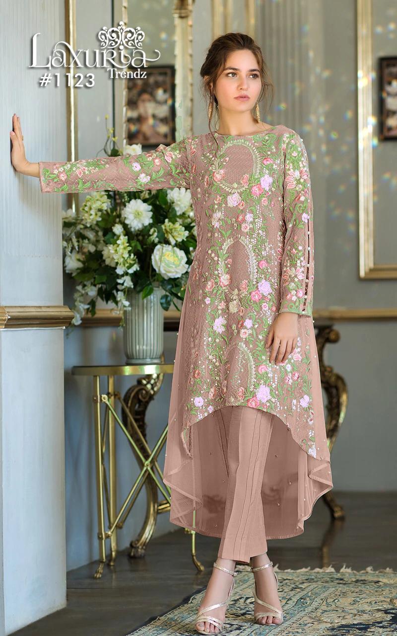 ZAINAB LUXURY PERL 101 COLLECTION CLASSY DESIGNER KURTI WITH CIGARETTE PANTS  - textiledeal.in
