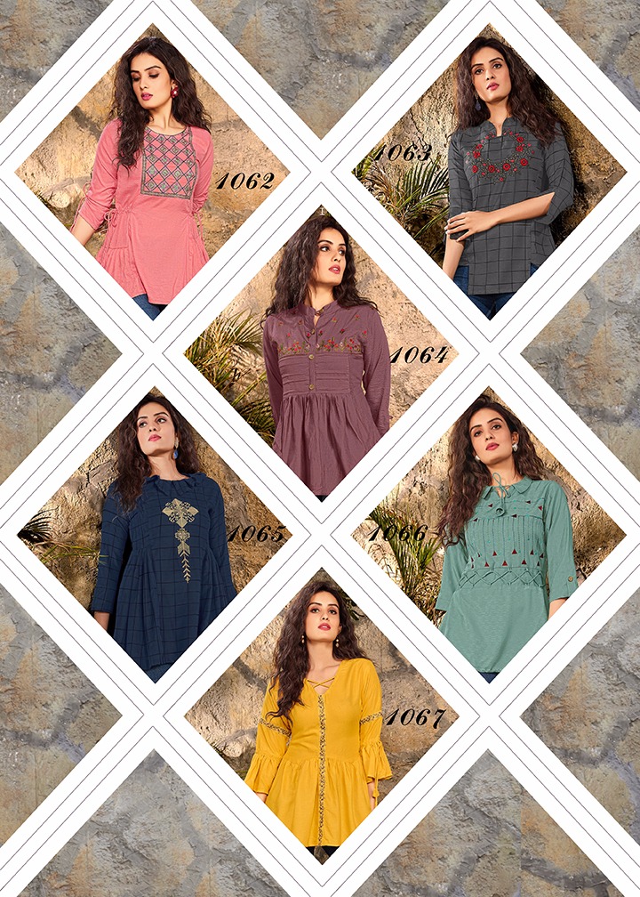 Manya Fashion Launch Colors Pure Fancy Viscose Stylish Short Top