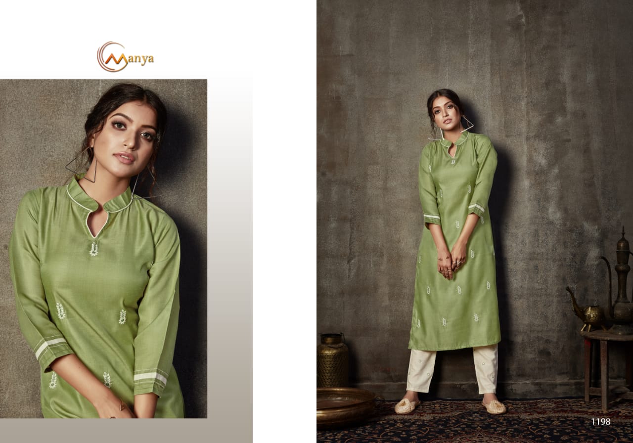 Manya Launch Weaves Pure Linen Silk Exclusive Kurti With Pant Exporter In Surat Market