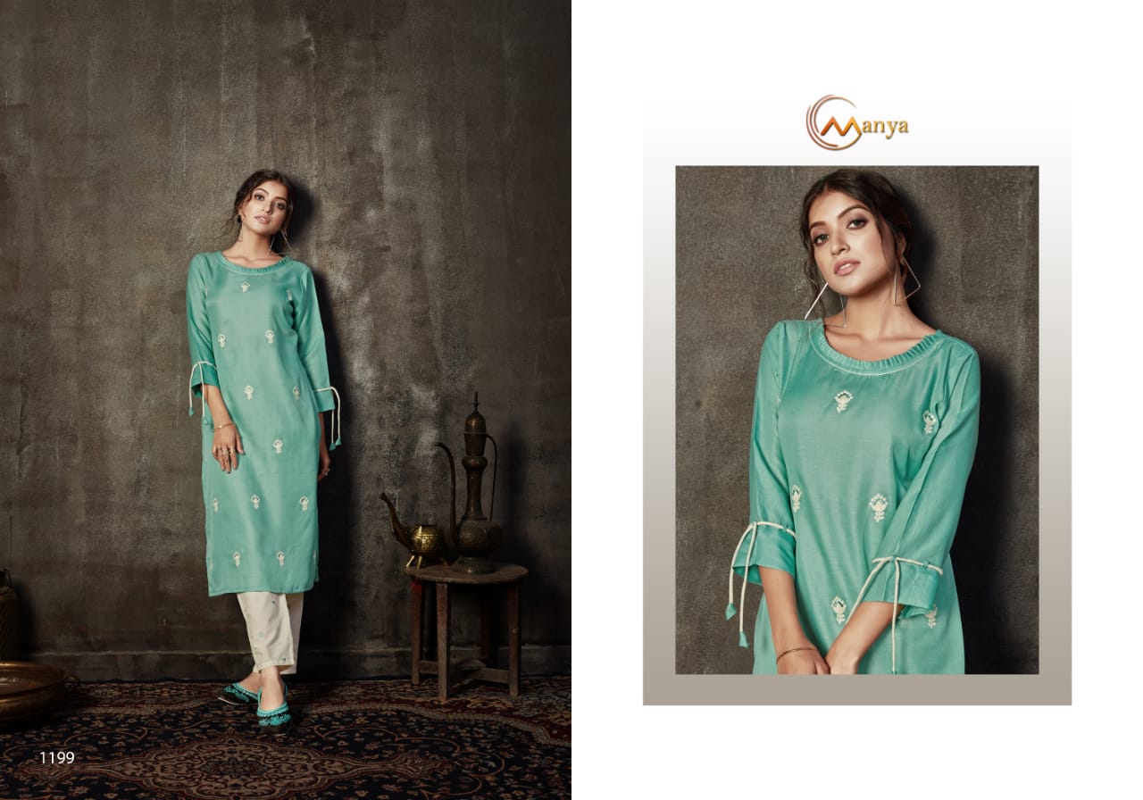 Manya Launch Weaves Pure Linen Silk Exclusive Kurti With Pant Exporter In Surat Market