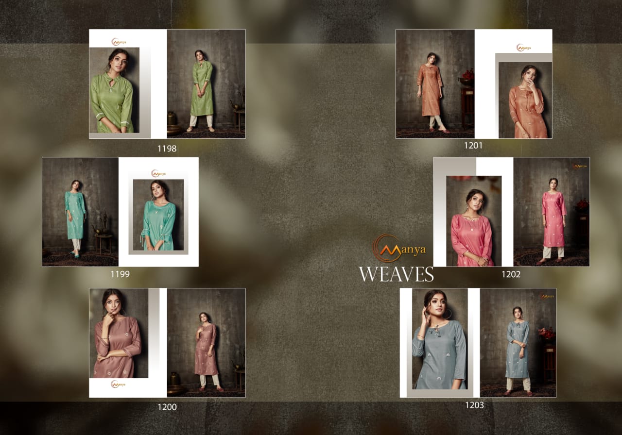 Manya Launch Weaves Pure Linen Silk Exclusive Kurti With Pant Exporter In Surat Market