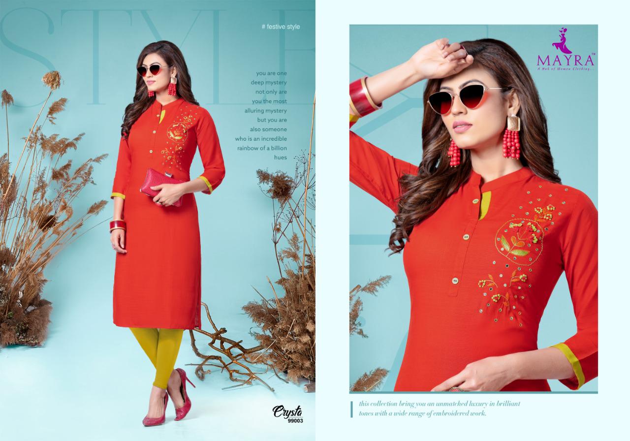 Mayra Presents Crysta Rayon Slub Daily Wear Kurti At Chipest Price In Surat Market