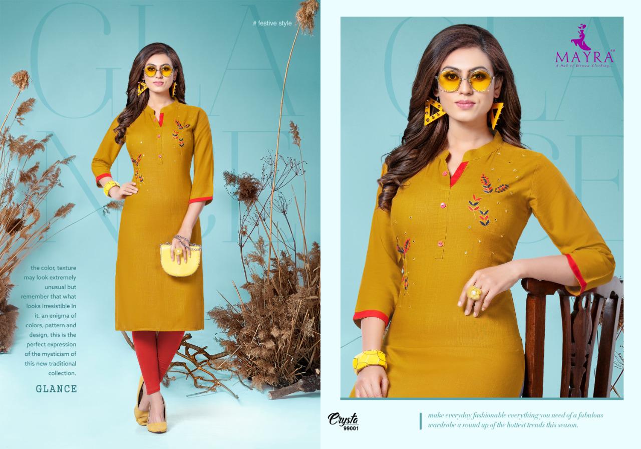 Mayra Presents Crysta Rayon Slub Daily Wear Kurti At Chipest Price In Surat Market