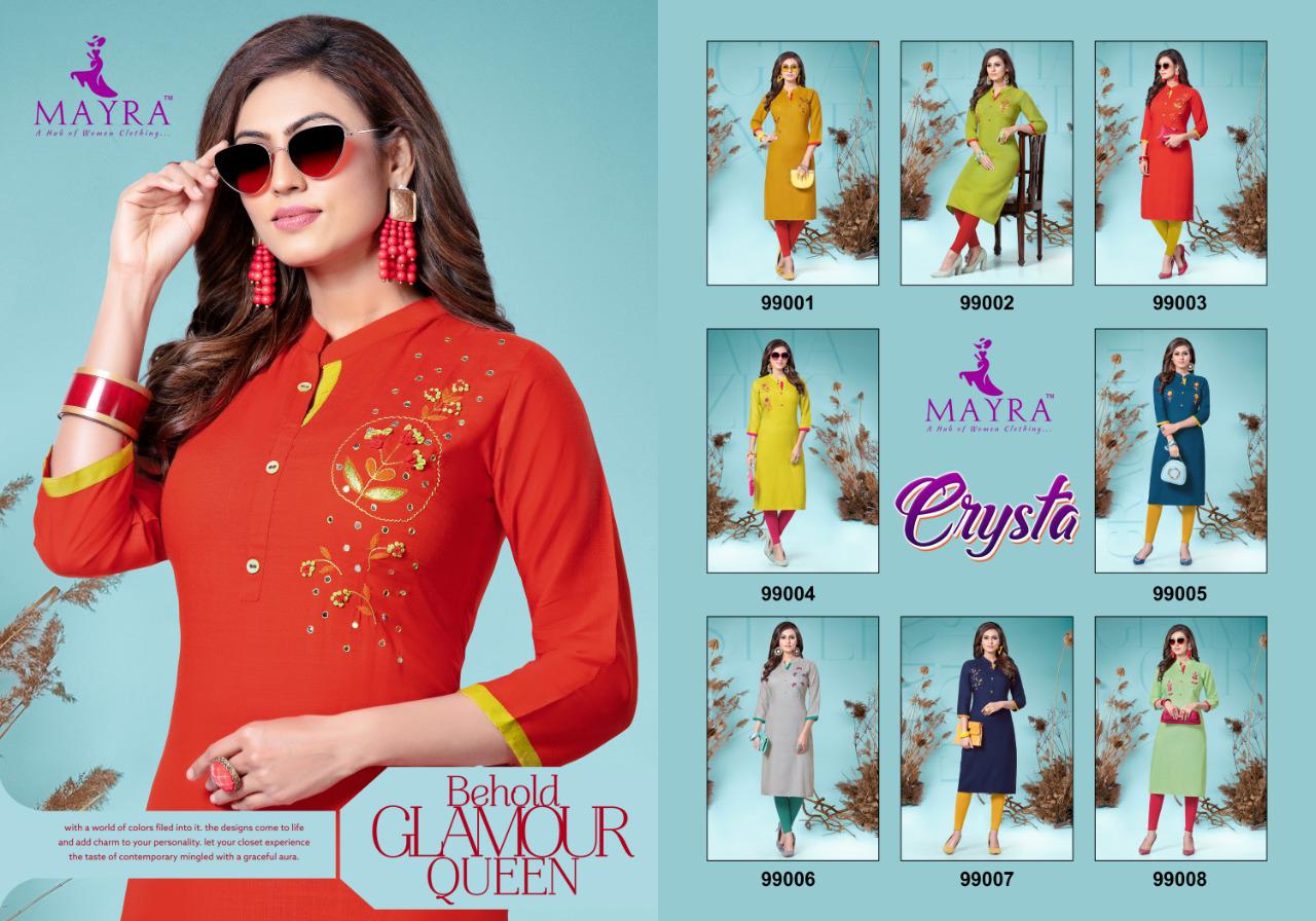 Mayra Presents Crysta Rayon Slub Daily Wear Kurti At Chipest Price In Surat Market