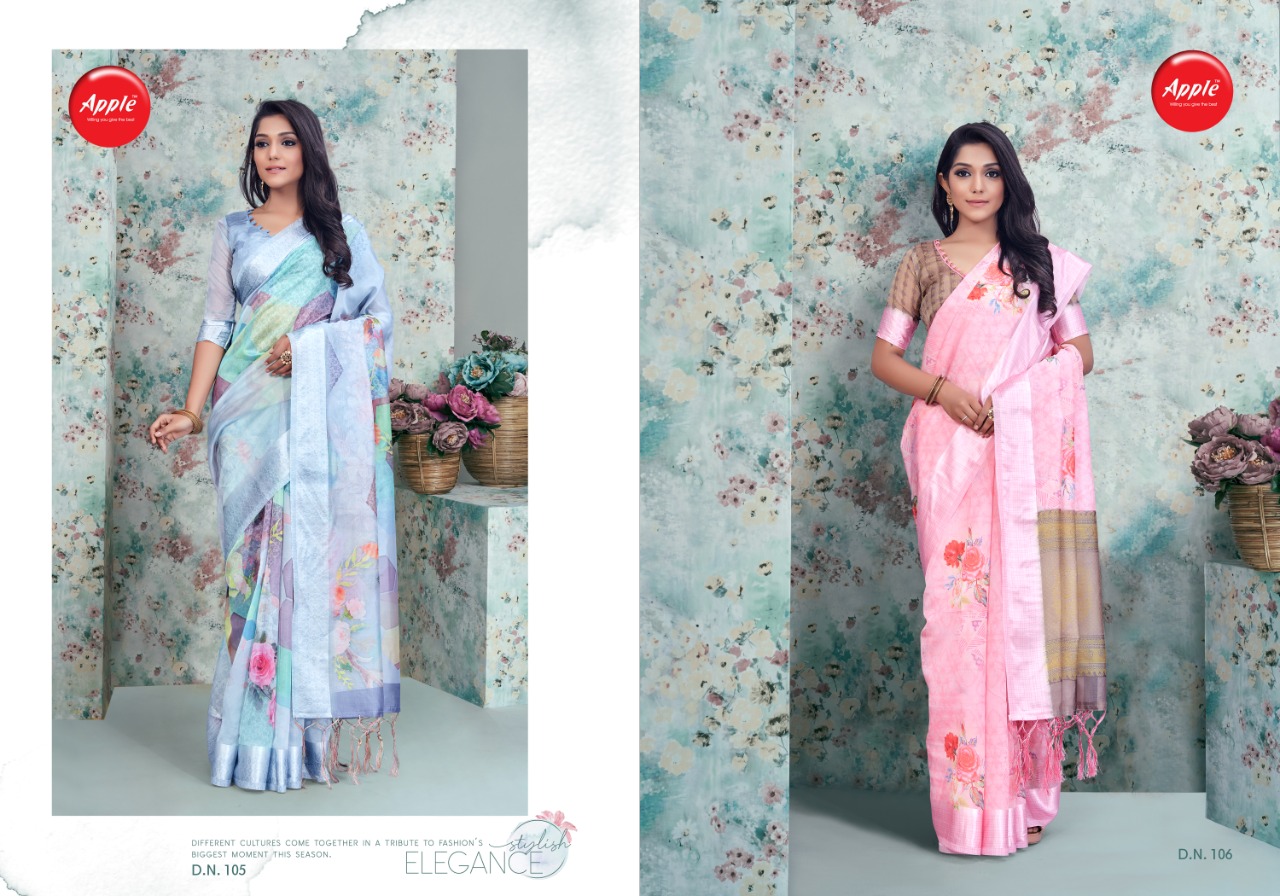 Oregano By Apple Casual Wear Simple Sobar Orgenza Dihital Print Saree Supplier