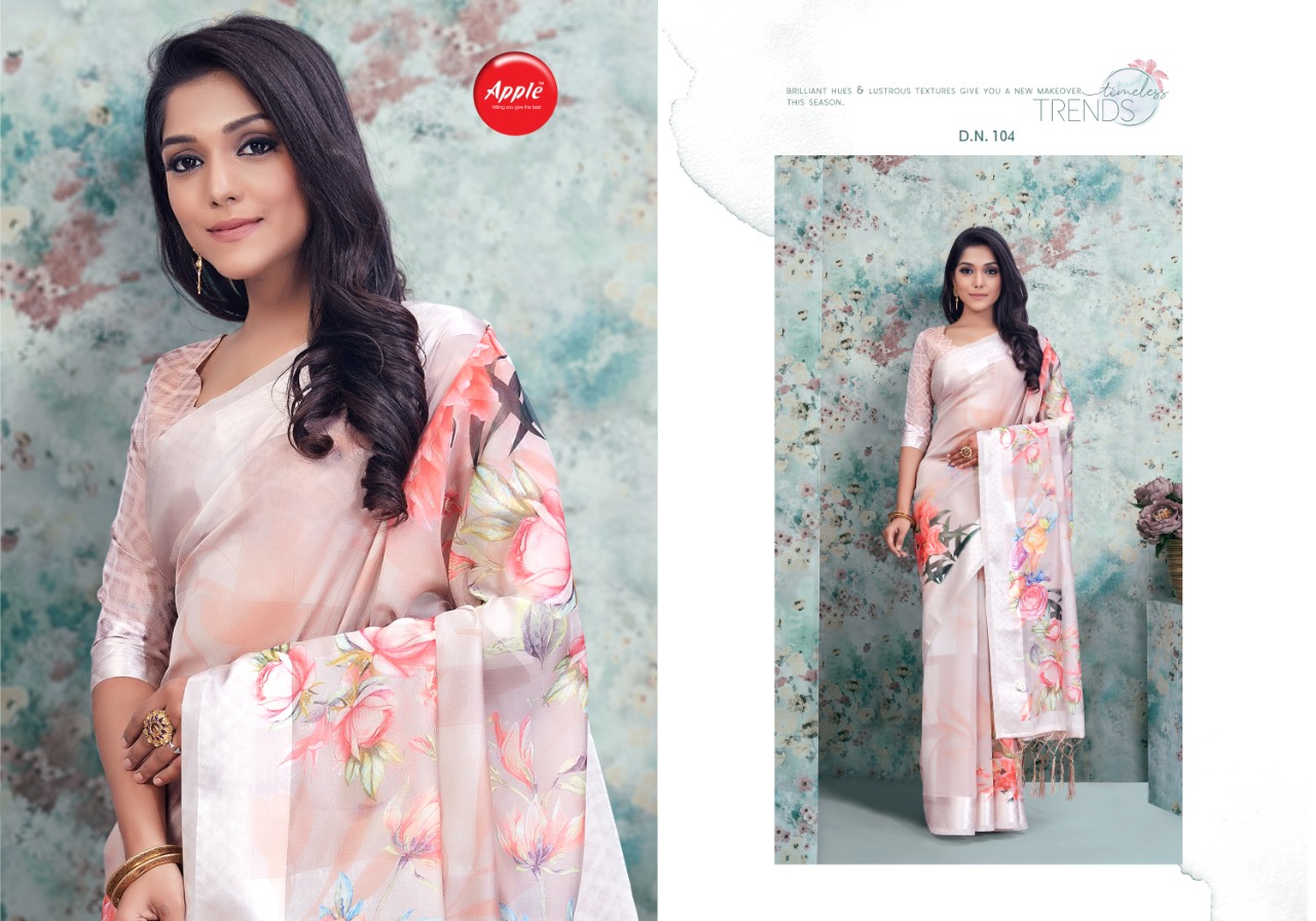 Oregano By Apple Casual Wear Simple Sobar Orgenza Dihital Print Saree Supplier