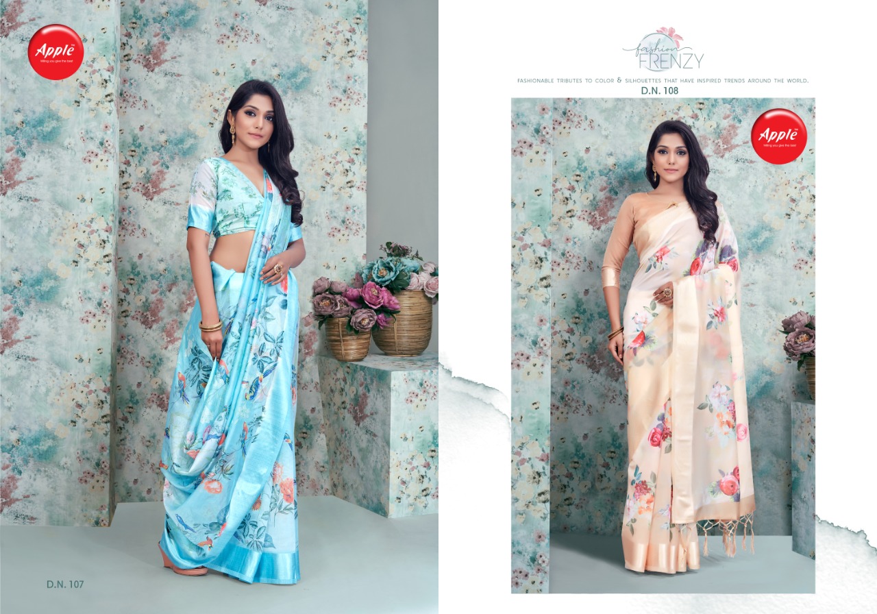Oregano By Apple Casual Wear Simple Sobar Orgenza Dihital Print Saree Supplier