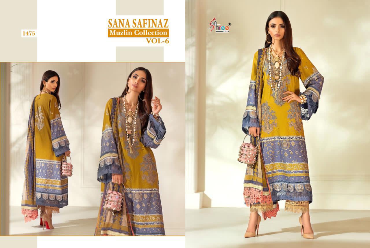 Shree Fab Sana Safinaz Muzlin Collection Vol 6 Jam Cotton Print Salwar Kameez In Surat Market