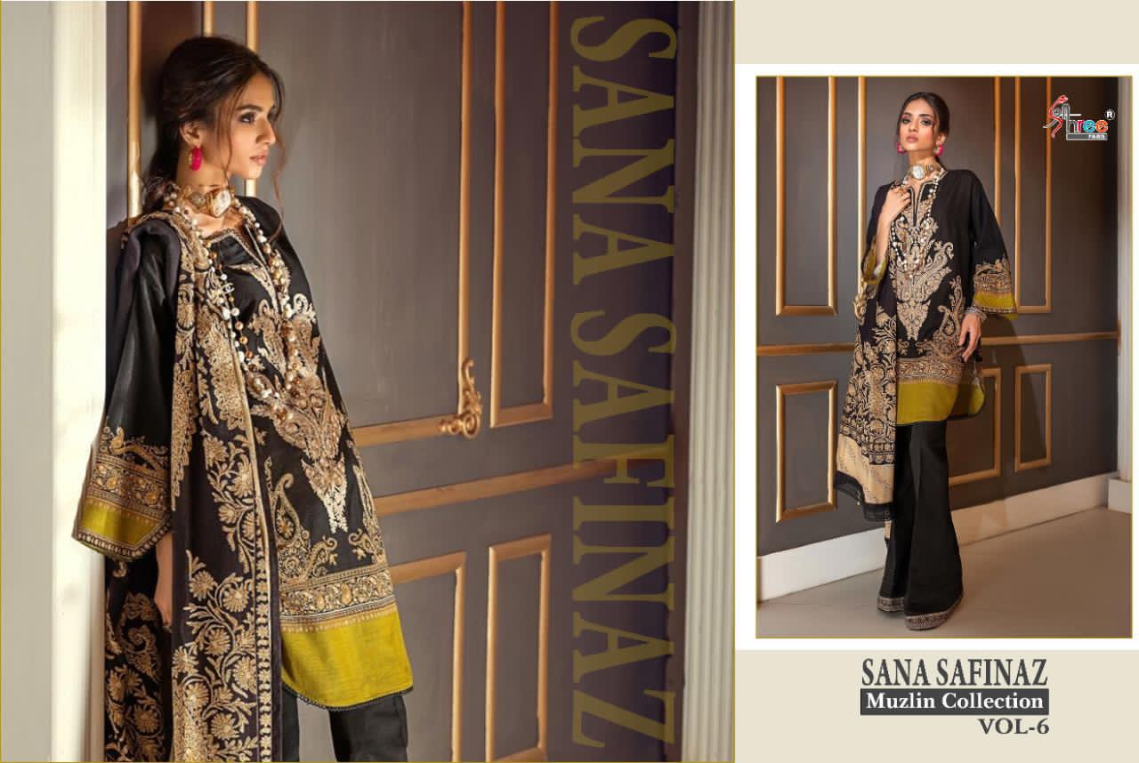 Shree Fab Sana Safinaz Muzlin Collection Vol 6 Jam Cotton Print Salwar Kameez In Surat Market