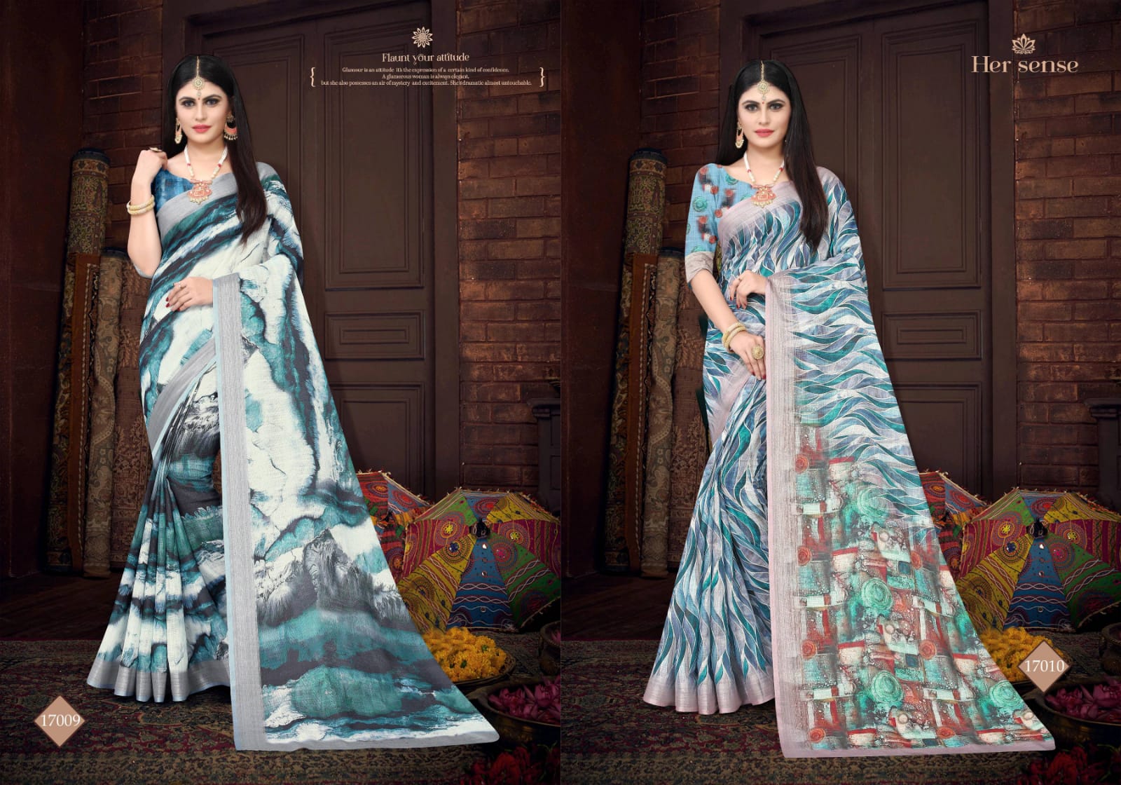Silk Villa Presents Nikasha Vol 2 Linen Digital Print Latest Saree Catalogs Supplier