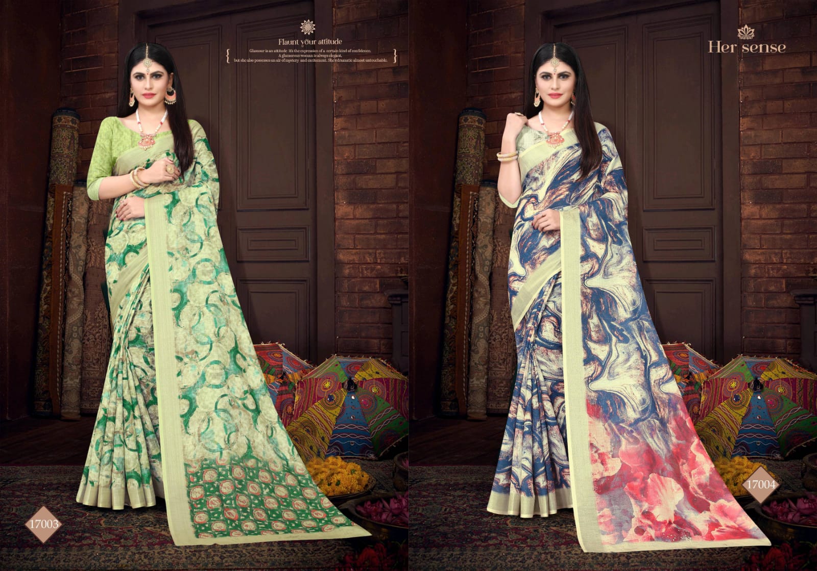 Silk Villa Presents Nikasha Vol 2 Linen Digital Print Latest Saree Catalogs Supplier