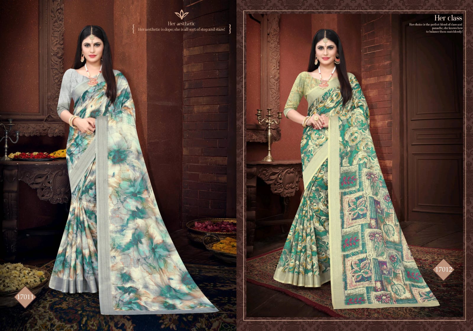 Silk Villa Presents Nikasha Vol 2 Linen Digital Print Latest Saree Catalogs Supplier