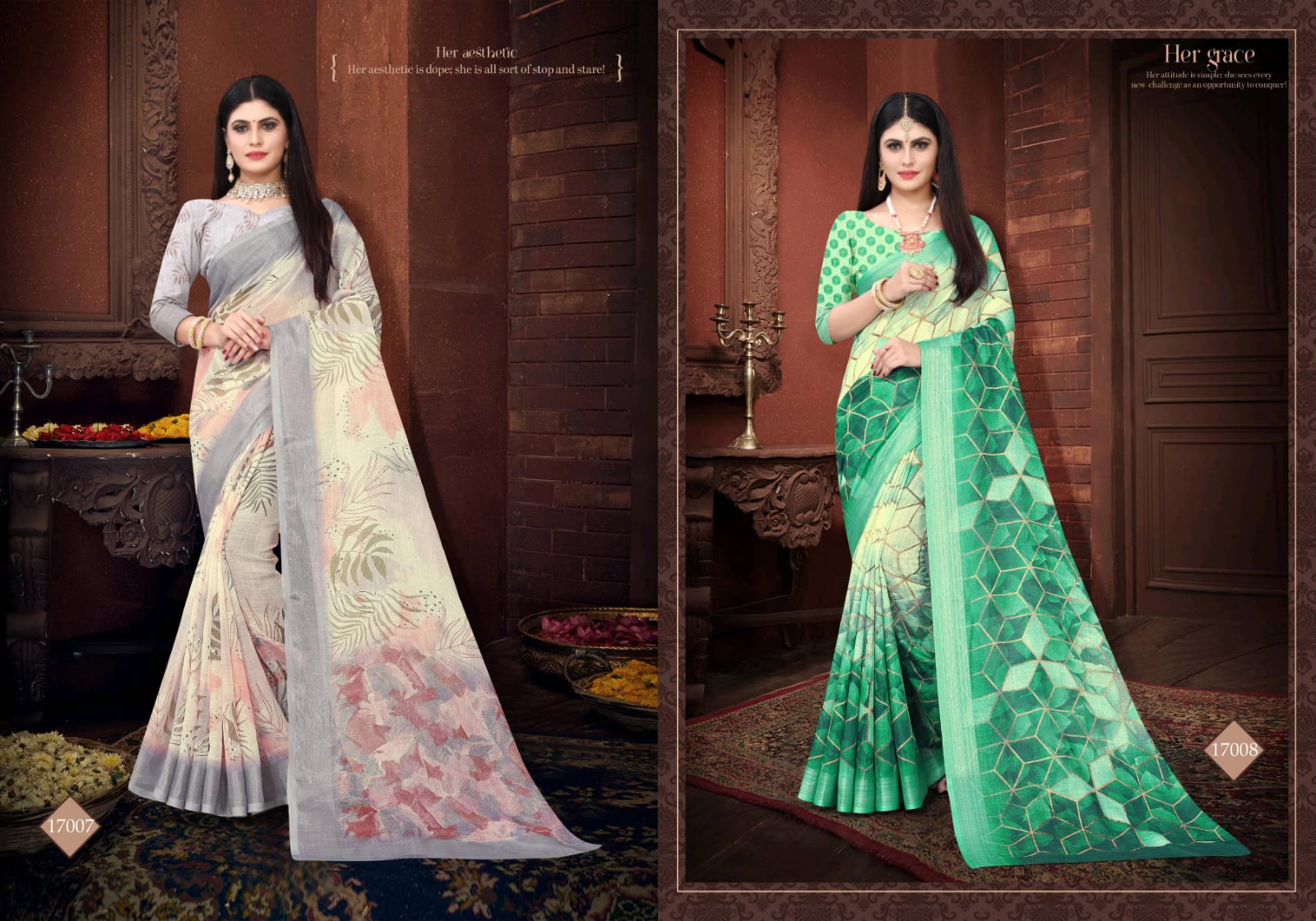 Silk Villa Presents Nikasha Vol 2 Linen Digital Print Latest Saree Catalogs Supplier
