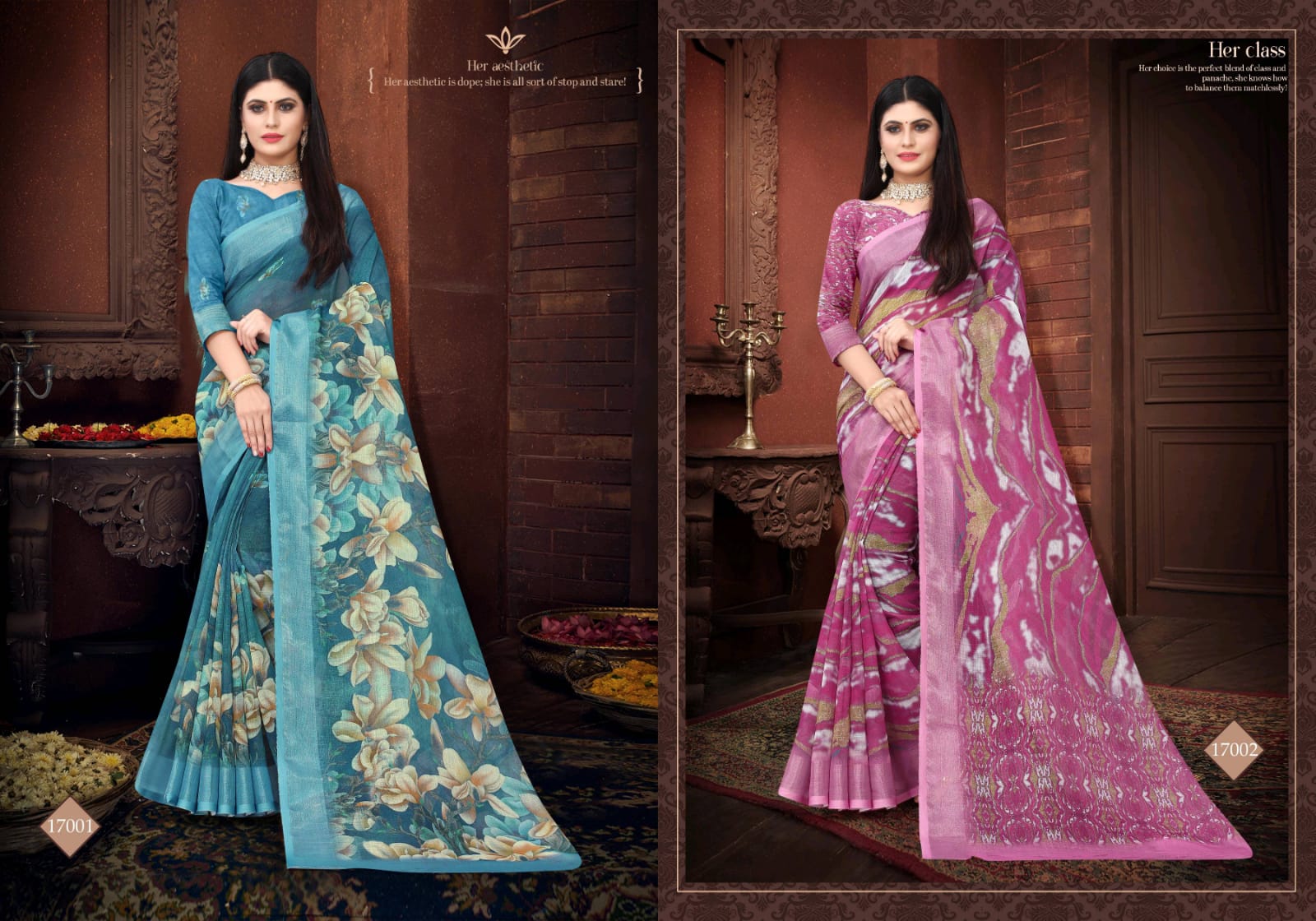 Silk Villa Presents Nikasha Vol 2 Linen Digital Print Latest Saree Catalogs Supplier