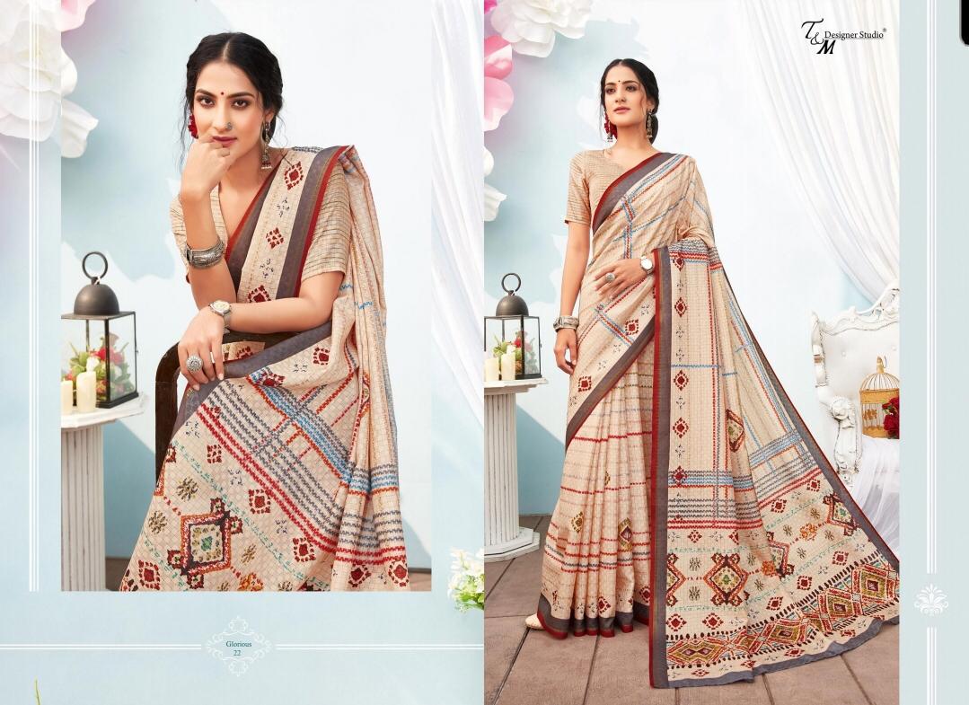 T And M Launch Glorious Polyester Zari Checks New Design Print Saree Catalogs Trader