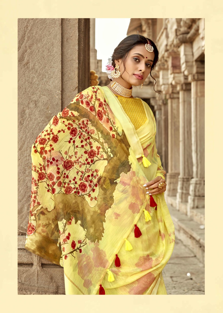Tasveer By Triveni Cotton Linen Print Exclusive Saree Online Shopping In Surat