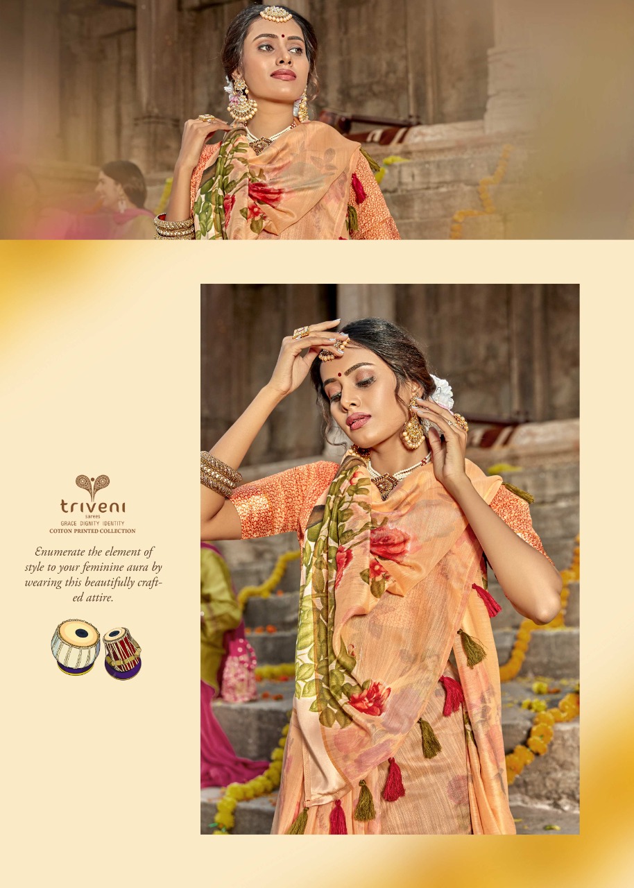 Tasveer By Triveni Cotton Linen Print Exclusive Saree Online Shopping In Surat
