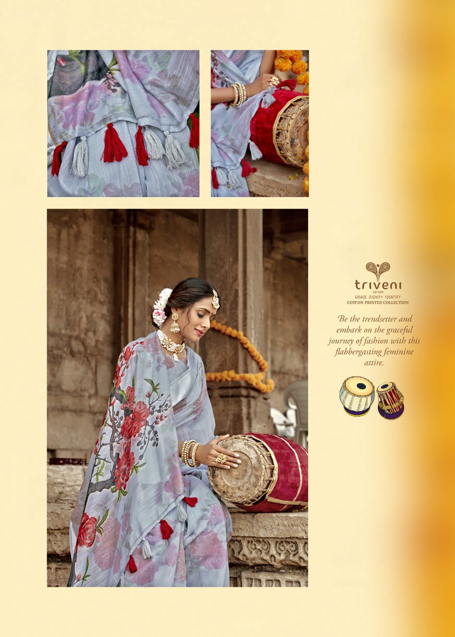 Tasveer By Triveni Cotton Linen Print Exclusive Saree Online Shopping In Surat