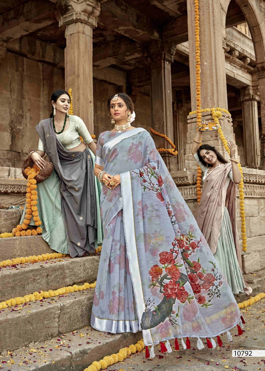 Tasveer By Triveni Cotton Linen Print Exclusive Saree Online Shopping In Surat