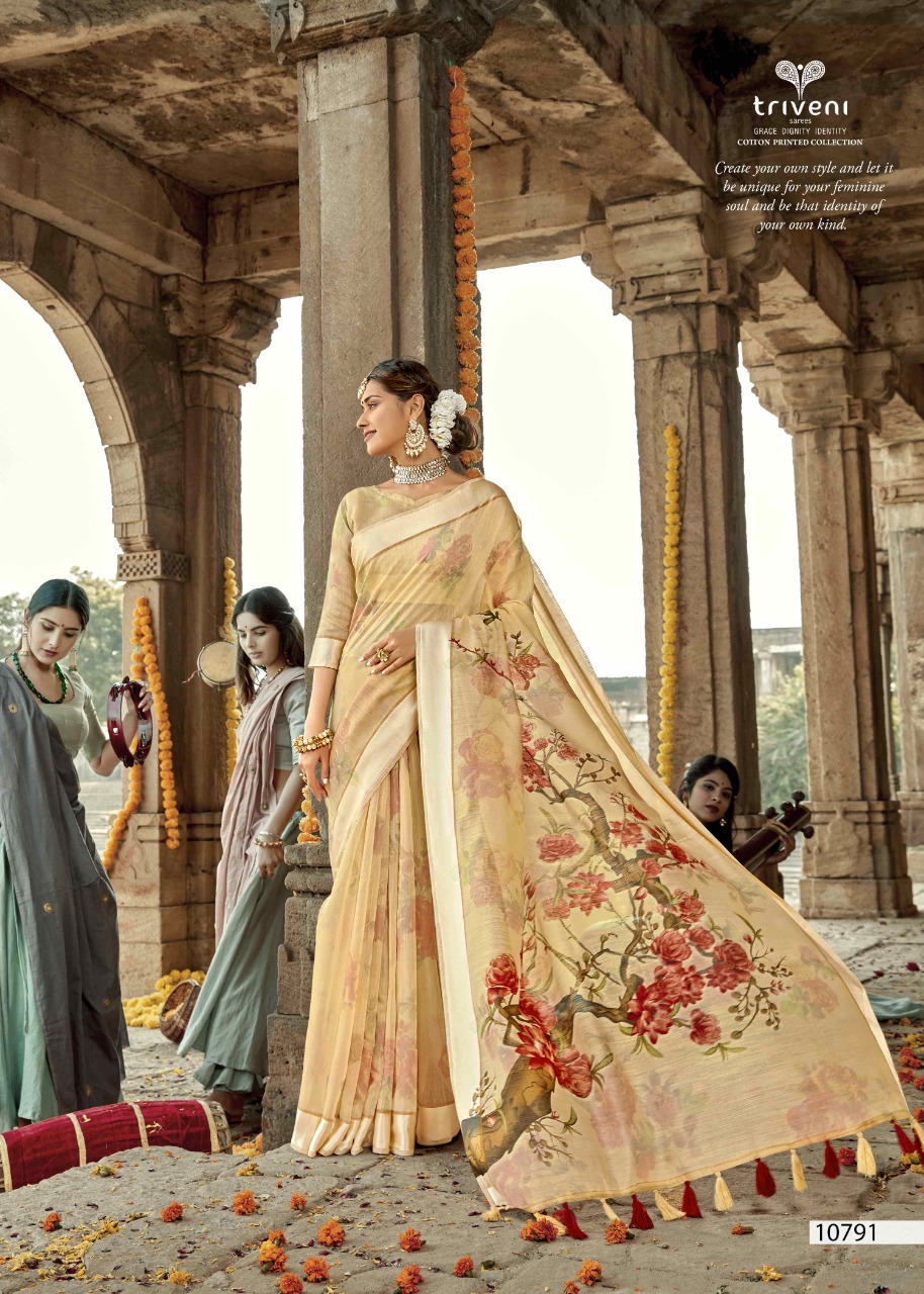 Tasveer By Triveni Cotton Linen Print Exclusive Saree Online Shopping In Surat