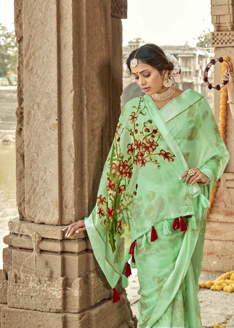 Tasveer By Triveni Cotton Linen Print Exclusive Saree Online Shopping In Surat