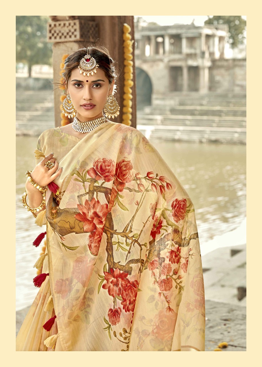 Tasveer By Triveni Cotton Linen Print Exclusive Saree Online Shopping In Surat