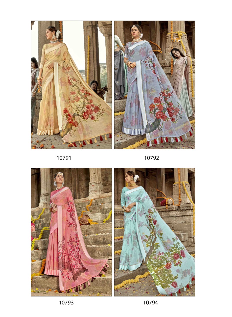 Tasveer By Triveni Cotton Linen Print Exclusive Saree Online Shopping In Surat