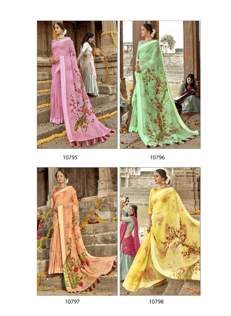 Tasveer By Triveni Cotton Linen Print Exclusive Saree Online Shopping In Surat