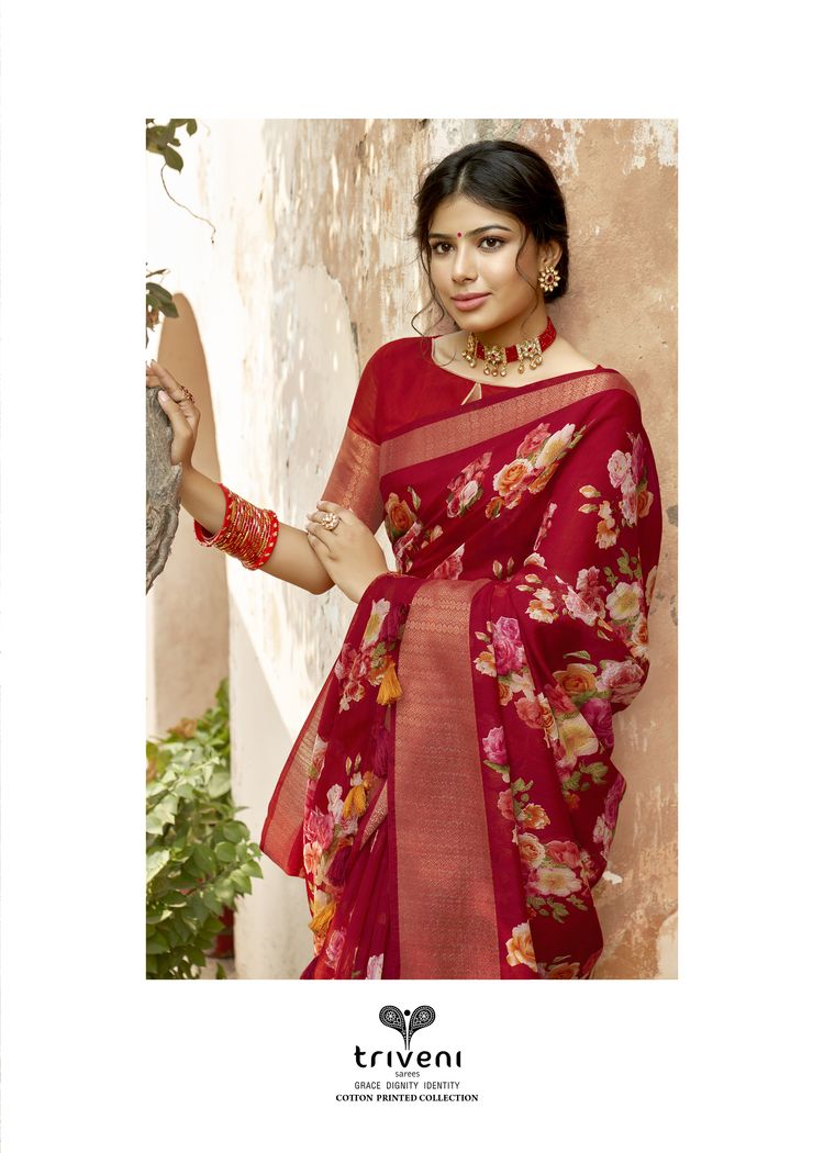 Triveni Presents Lotus Vol 2 Cotton Linen Print Casual Wear Saree Catalogs Seller