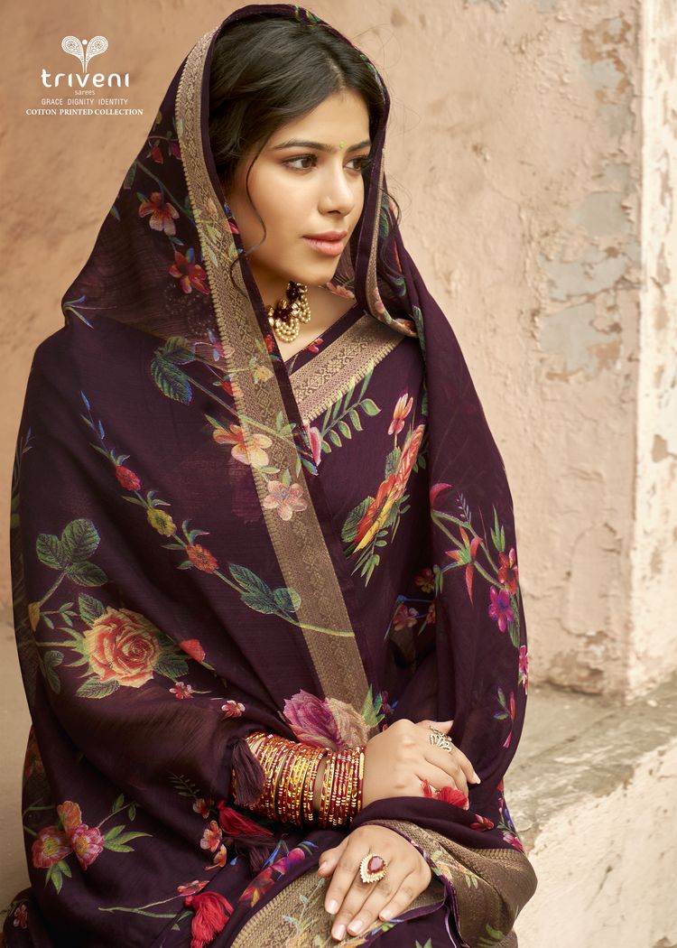 Triveni Presents Lotus Vol 2 Cotton Linen Print Casual Wear Saree Catalogs Seller