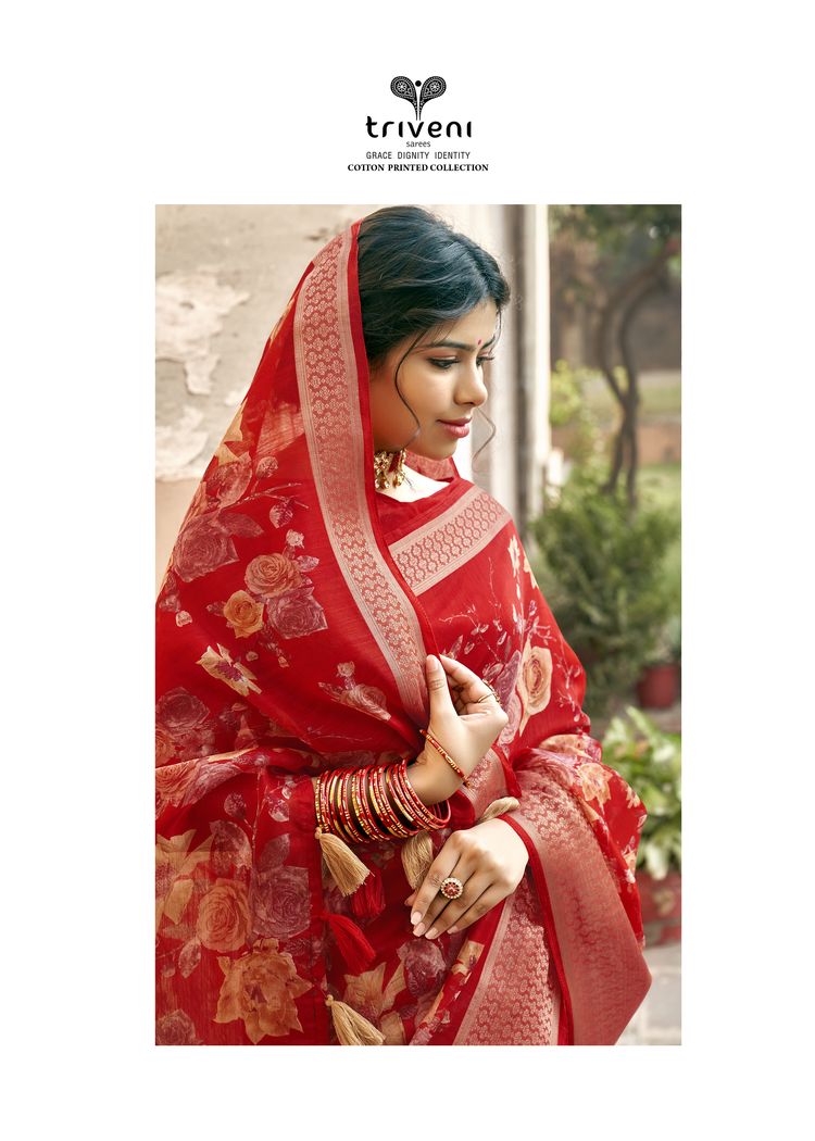 Triveni Presents Lotus Vol 2 Cotton Linen Print Casual Wear Saree Catalogs Seller