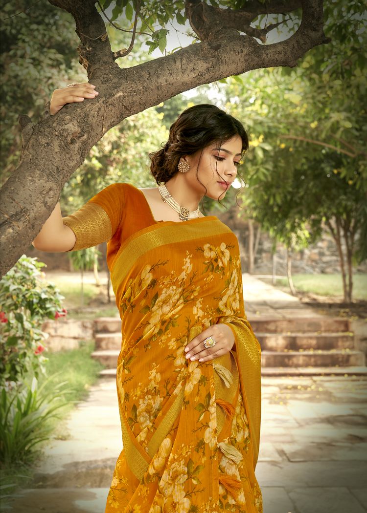 Triveni Presents Lotus Vol 2 Cotton Linen Print Casual Wear Saree Catalogs Seller